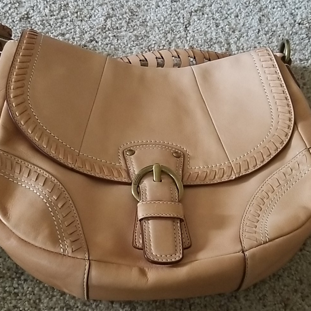 Tan coach cross body